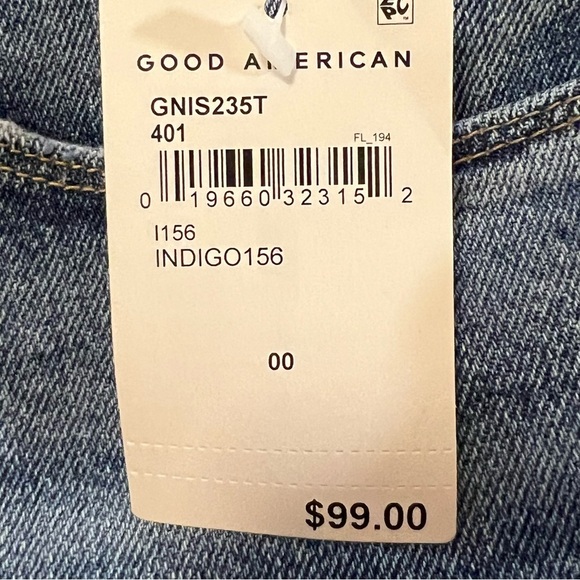 NWT Good American Cut Off Denim Jean Shorts 24 NEW High Rise Raw Hem - Picture 12 of 13